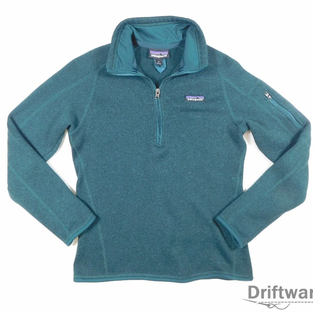 PATAGONIA Womens Small BETTER SWEATER 1/4 ZIP Jacket in Piki Green Pigr